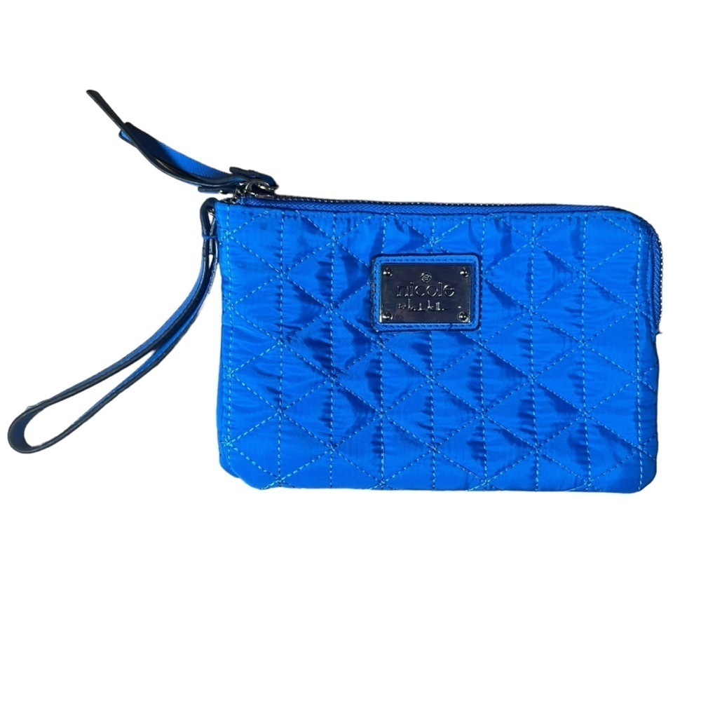 Nicole by Nicole Miller Blue Quilted Wristlet Crossbody Bag
